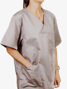 2-3797-197-4030 Bluza w serek UNI/ popiel 