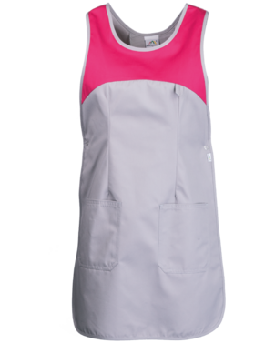 2-4554-367-9569 Fartuch damski- wkładany przez głowę RÓŻOWY POPIELATY