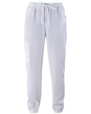 2-507V-378-1080 Scrubs spodnie damskie joggery białe