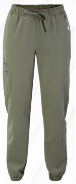 2-507V-378-3074 Scrubs spodnie damskie joggery oliwkowe