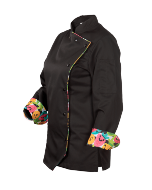 2-360A-367-9805 Bluza kucharska damska czarna + owoce