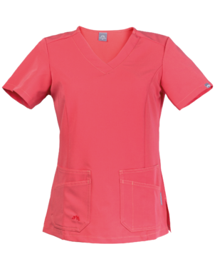 2-304V-378-2067 Scrubs bluza medyczna damska z krótkim rękawem - kolor łososiowy