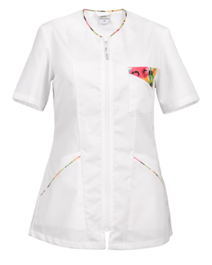 2-359A-367-9807 Bluza medyczna zapinana na zamek- biała