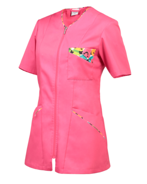 2-359A-244-9808 Bluza medyczna zapinana na zamek- różowa