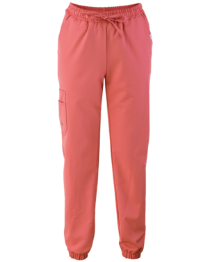 2-507V-378-2067 Scrubs spodnie damskie joggery łososiowe