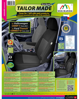 5-2138-217-4015   Pokrowiec TAILOR MADE 1D1A van na lewy fotel samochodowy z 1 podłokietnikiem                       