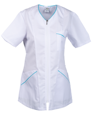 2-3344-165-9234 Bluza medyczna zapinana na zamek + błękitna lamówka