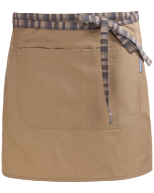 2-418V-020-9956 Beżowa zapaska z podwójną kieszenią 40 cm Unisex