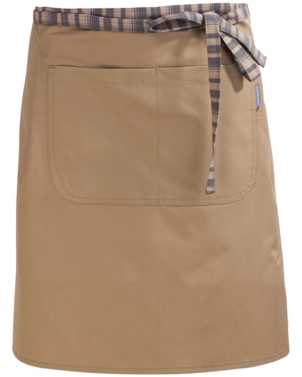 2-419V-020-9956 Beżowa zapaska z podwójną kieszenią 60 cm Unisex