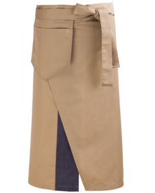 2-409V-020-9948 Beżowa zapaska z wiszącą kieszenią 75 cm Unisex