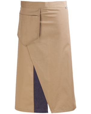 2-409V-020-9948 Beżowa zapaska z wiszącą kieszenią 75 cm Unisex