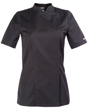 2-336V-060-4010 Bluza kucharska damska krótki rękaw  (czarna)