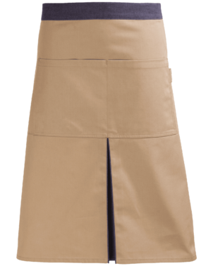 2-422V-020-9948 Beżowa zapaska z podwójną kieszenią 65 cm Unisex|