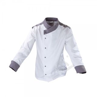 773 Bluza kucharska biały+szary