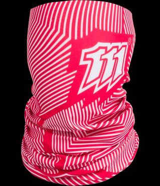 2-0004-710-9706 Elastyczna Chusta Wielofunkcyjna Z Logo 111 Bialo-Czerwone Paski