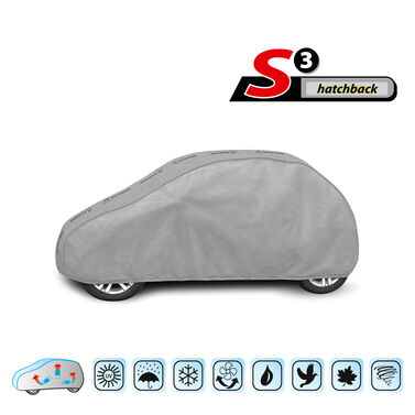 5-3953-241-3021 Pokrowiec na samochod BASIC GARAGE hatchback, dl. 335-355 cm