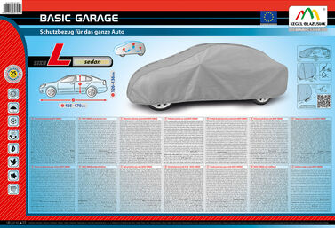 5-3963-241-3021 Pokrowiec na samochód BASIC GARAGE sedan, dl. 425-470 cm