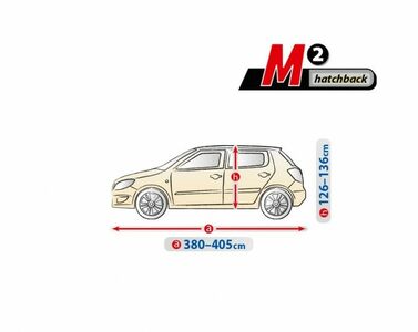 5-4314-241-2092 Pokrowiec Na Samochod OPTIMAL GARAGE Hatchback, Dl. 380-405 Cm