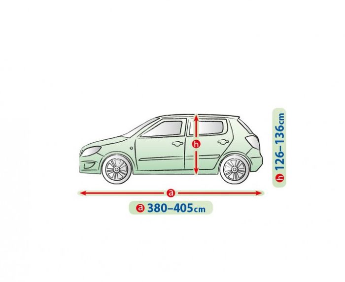 Miekki membranowy pokrowiec ochronny na caly samochod PERFECT GARAGE hatchback, dl. 380-405 cm